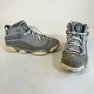 Nike Air Jordan Mens 6 Rings Basketball Shoes Gray US 10 UK 9 Lace Up 322992-014